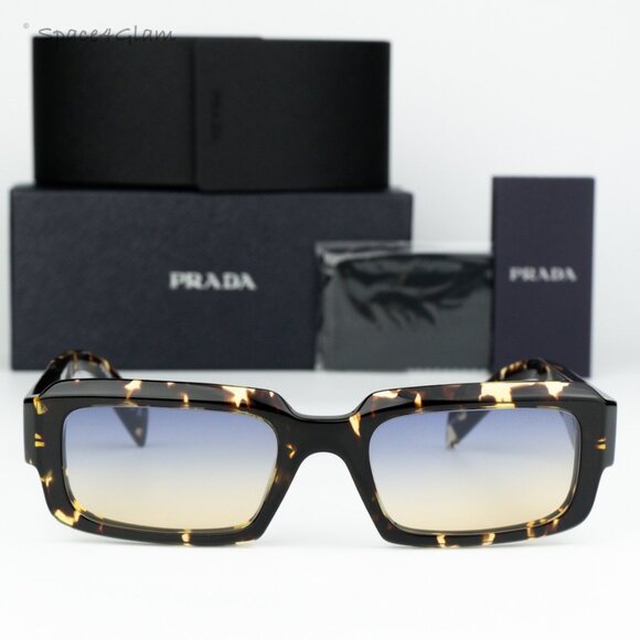 NEW Prada PR27ZS 16O50E Black Tortoise Gradient Yellow Blue Square Sunglasses - Picture 2 of 6